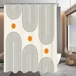 Duschvorhang Polyester Antischimmel Geometrische Kurve 120 x 200 cm