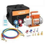 VEVOR Vakuumpumpe mit Manometer, 4,5 CFM 127 L/min, 250 W 1-stufige