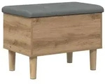 vidaXL Aufbewahrungsbank mit Kissen Artisan-Eiche 62 x 42 x 46 cm