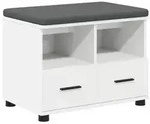 vidaXL Flurbank Wei&szlig; 60 x 38 x 46 cm Holzwerkstoff und Stoff