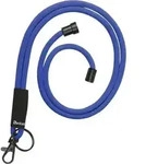 Kompfort-Umh&auml;ngeband rund 5mm mit Karabiner/Schl&uuml;sselring blau VE=10 St&uuml;ck
