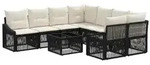 vidaXL Gartensofa-set 9 stk. Schwarz Poly-Rattan