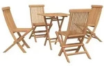 vidaXL Faltbare Garten-Essgruppe 5-teilig Natur Massivholz Teak