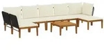 vidaXL 8 pcs Massives Akazienholz & Seil Natur