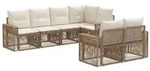 vidaXL Gartensofa-set 7 stk. 7-Sitzanzahl Beige und Cremewei&szlig;