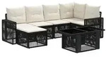 vidaXL Gartensofa-set 7 stk. Schwarz und Cremewei&szlig; Poly-Rattan