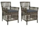 vidaXL Gartenstuhl mit Kissen 2 pcs Grau und Dunkelgrau Poly-Rattan