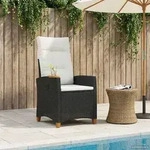 vidaXL Liegestuhl mit Teeteller 62 x 64 x 112 cm Poly-Rattan