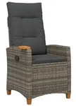 vidaXL Liegestuhl mit Teeteller 62 x 64 x 112 cm Poly-Rattan
