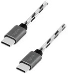 LogiLink USB 2.0 Type-C Kabel-Set, C/M zu USB-C/M, Alu, Nylon, wei&szlig;/schwarz