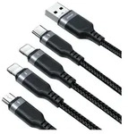 4in1 USB-Kabel USB-A - USB-C / 2 x iPhone / Micro zum Laden und...