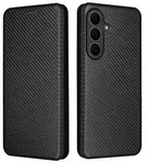 Handyh&uuml;lle Kunstleder f&uuml;r Samsung Galaxy S26 FE Carbon Optik Smart Schutz