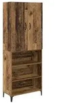 vidaXL Highboard Wandmontiert Altholz 69,5 x 34 x 180 cm Holzwerkstoff