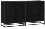 vidaXL Sideboard Schwarze Eiche 134 x 35 x 76 cm Holzwerkstoff