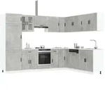 vidaXL 14-tlg. K&uuml;chenschrank-Set Porto Betongrau Holzwerkstoff