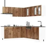 vidaXL 11-tlg. K&uuml;chenschrank-Set Lucca Altholz-Optik Holzwerkstoff