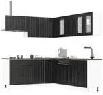 vidaXL 11-tlg. K&uuml;chenschrank-Set Lucca Schwarz Holzwerkstoff