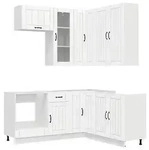 vidaXL K&uuml;cheneinheit LUCCA 8 pcs Wei&szlig; Holzwerkstoff