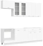 vidaXL K&uuml;cheneinheit LYON 8 stk. Wei&szlig; Holzwerkstoff
