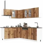 vidaXL 11-tlg. K&uuml;chenschrank-Set Porto Altholz-Optik Holzwerkstoff