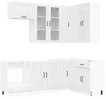 vidaXL K&uuml;cheneinheit LUCCA 8 pcs Hochglanz Wei&szlig; Holzwerkstoff