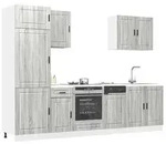 vidaXL 7-tlg. K&uuml;chenschrank-Set Porto Grau Sonoma Holzwerkstoff