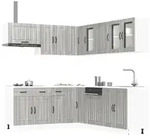 vidaXL 11-tlg. K&uuml;chenschrank-Set Lucca Grau Sonoma Holzwerkstoff