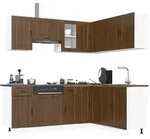 vidaXL 11tlg. K&uuml;chenschrank-Set Porto Braun Eichen-Optik Holzwerkstoff