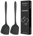 2x Silikon Wok Spatel, Hitzebest&auml;ndig, BPA-frei, Schwarz