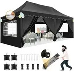 HOTEEL 3x6 Pop Up Pavillon Wasserdicht Stabil mit 6 Abnehmbaren Seitenw&auml;Nden,
