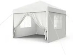 FIVMEN Pavillon 3x3m Partyzelt mit Seitenteilen und Fenstern Gartenpavillon...