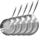 LOLYKITCH Pfannenset Edelstahl 5-teilig 22-30cm Induktion ofenfest