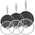 Pfannenset Edelstahl Induktion Antihaft 20 Stainless Steels 3PCS+Lids