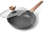 Bratpfanne mit Deckel 24cm Granit Antihaft Induktion Gasherd