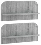 vidaXL Wandregal 2 stk. Sonoma-Grau 80,5 x 13,5 x 37,5 cm