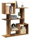vidaXL Raumteiler-B&uuml;cherregal Altholz-Optik 92x29x112 cm Holzwerkstoff