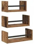 vidaXL Wandregal-Set mit Regal 3 pcs Altholz 40x16x14cm Holzwerkstoff
