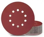 Schleifscheiben 225mm Klett K&ouml;rnung P400 10 Loch Rot 25 400 25.0