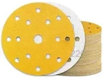 Schleifpapier 150mm Klett 15 Loch-Gelb 60 St&uuml;ck K&ouml;rnung 220
