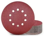 Schleifscheiben 225mm Klett P80 10 Loch 25 St&uuml;ck Rot 80 25.0