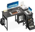 Eckschreibtisch L Form 4 Schubladen Computertisch 100 &times; 70 cm Schwarz
