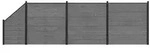 vidaXL zaunset 619 x 186 cm WPC und Aluminium Grau
