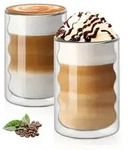Vicloon Doppelwandige Espressotassen 375ml, 2 St&uuml;ck, Borosilikatglas