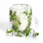 Kaffee- & Teeglas doppelwandig 350ml mit Blumen-Design