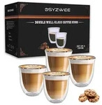 Kaffeegl&auml;ser doppelwandig 4er Set 220ml Borosilikatglas