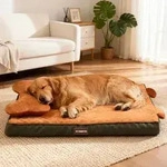 Orthop&auml;disches Hundebett mit Memory-Schaum, wasserdicht, waschbar, Orange XL