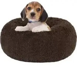 Hundebett orthop&auml;disches rund Donut L 60 x B 60 x H 18 cm Braun