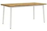 vidaXL Live Edge Esstisch 160 x 80 x 75 cm Massivholz Akazie Wei&szlig;