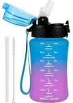 Trinkflasche Kinder Strohhalm BPAfrei 350ml 12oz-1 Deckel Blau Lila