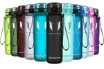 Trinkflasche Tritan 500ml 750ml BPAfrei Sport Outdoor 1000 ml Schwarz